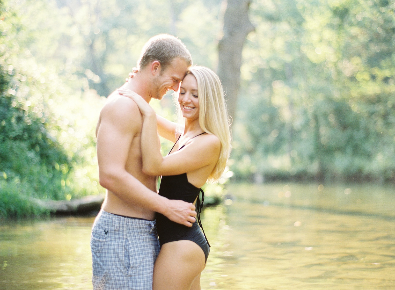 vermont swimming hole engagement photos by gabe aceves