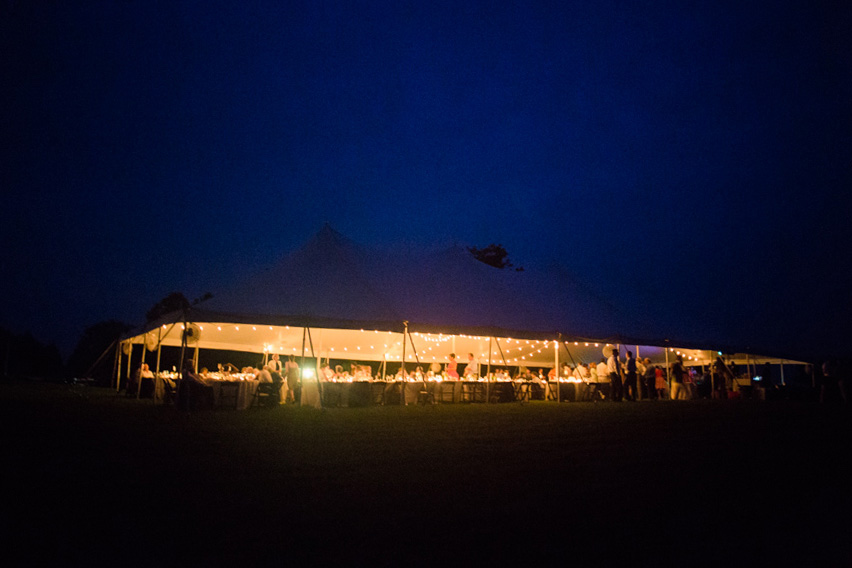night farm tent wedding